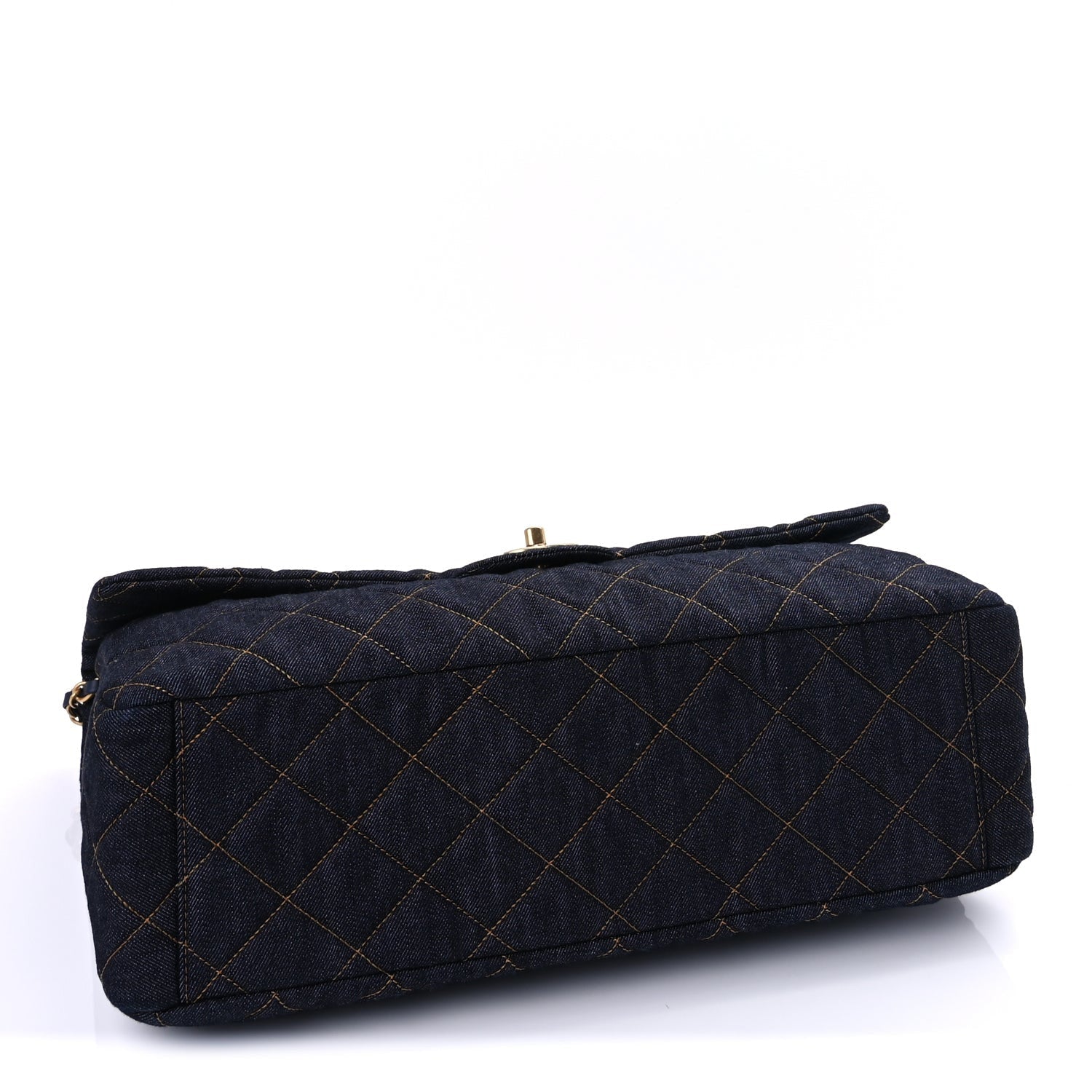 Chanel Denim Quilted XXL Travel Flap Bag Dark Blue