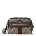 Gucci GG Supreme Monogram Web Mini Ophidia Shoulder Bag Brown