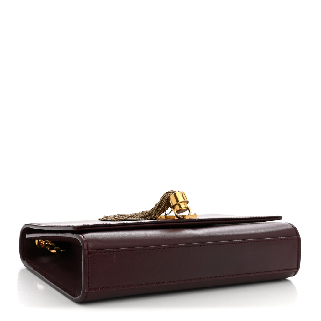 Saint Laurent Smooth Calfskin Small Classic Monogram Kate Tassel Satchel Rouge Legion