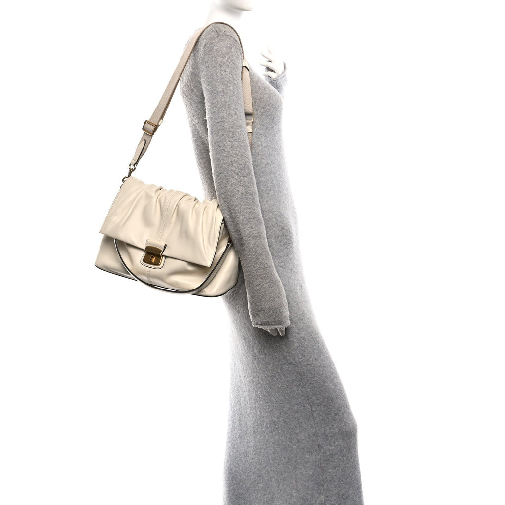 Calfskin The Cristina Messenger Ivory