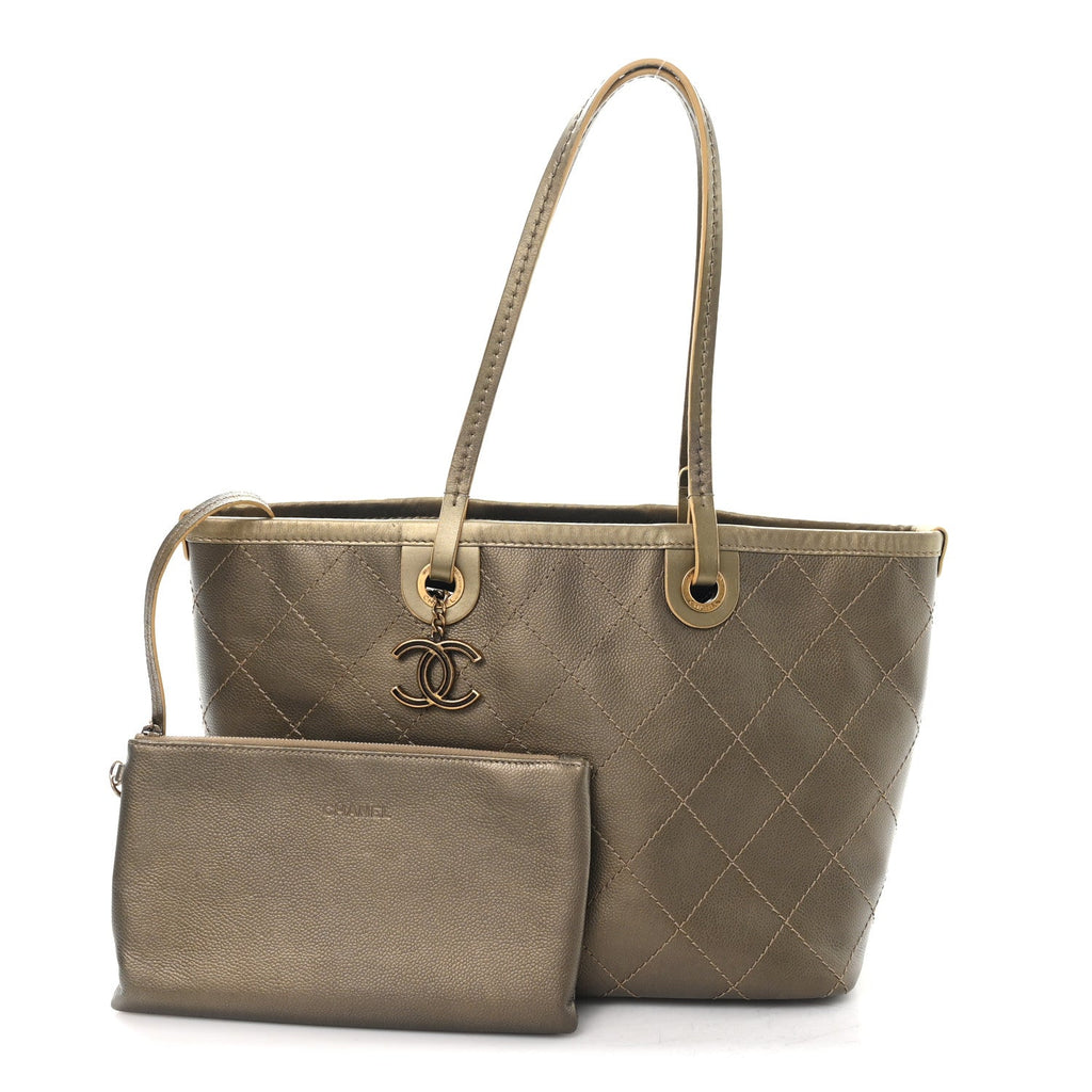 Chanel Grained Calfskin Large Shopping Fever Tote Gold