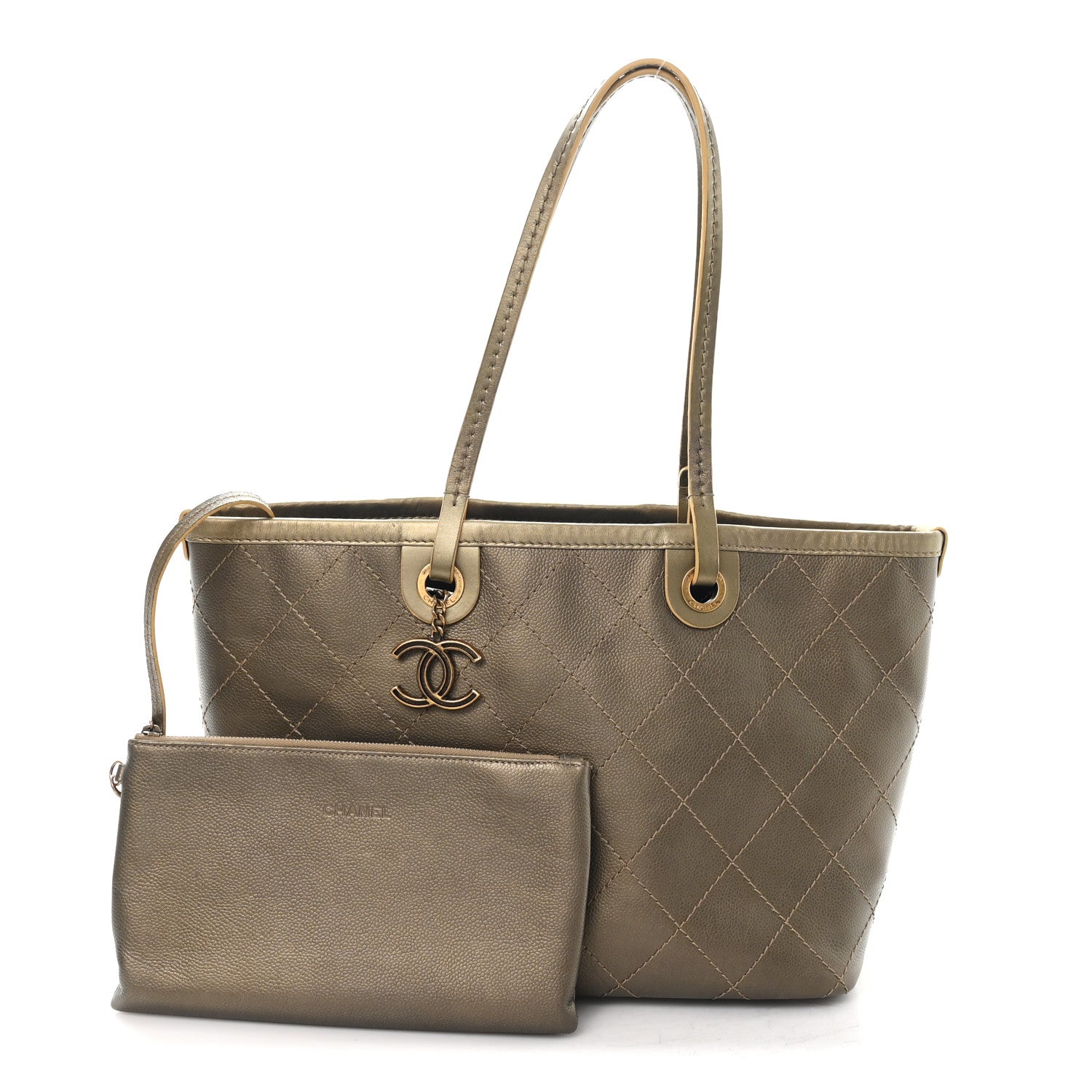 Chanel Grained Calfskin Large Shopping Fever Tote Gold