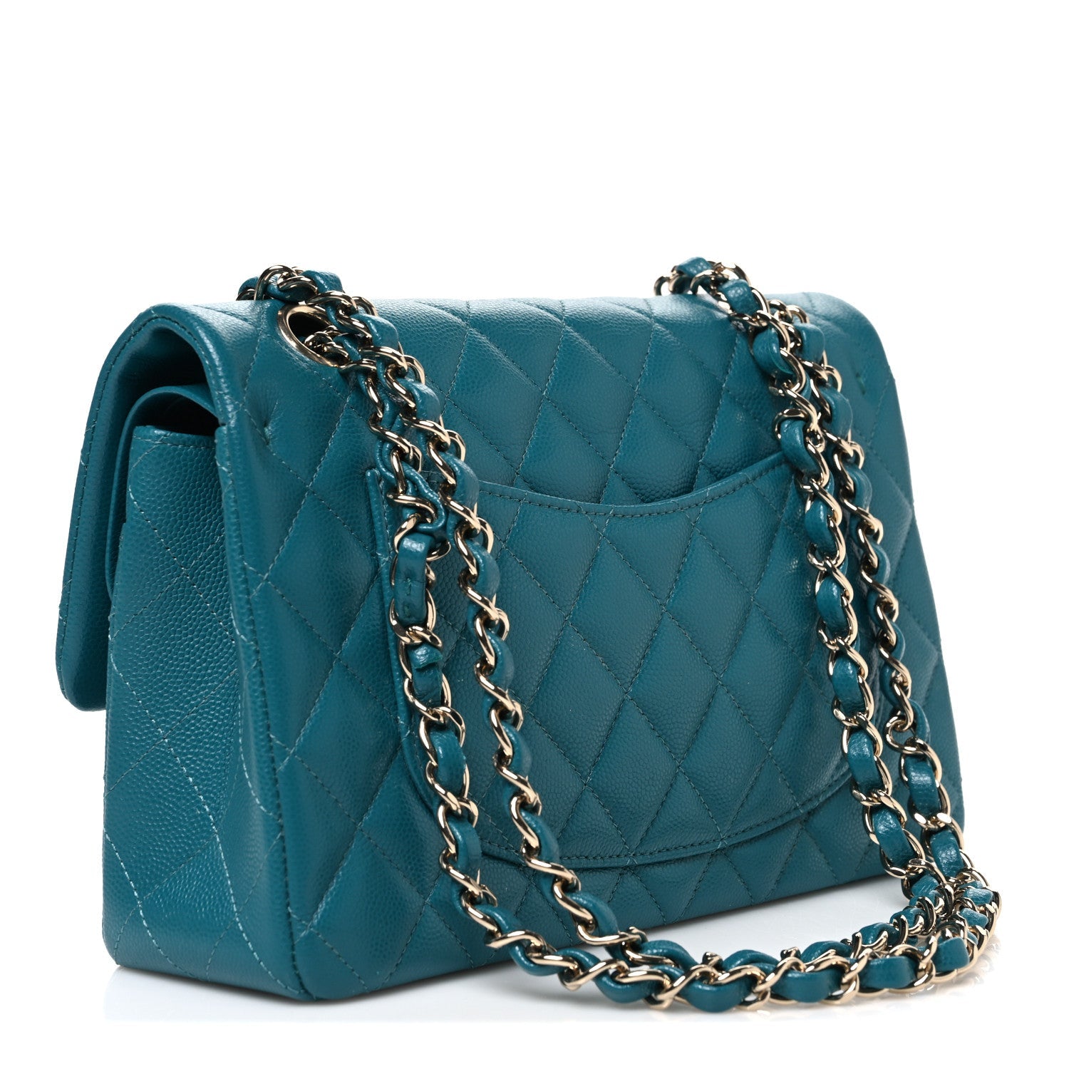 Chanel Caviar Quilted Small Double Flap Turquoise