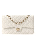 Chanel Caviar Quilted Medium Double Flap White
