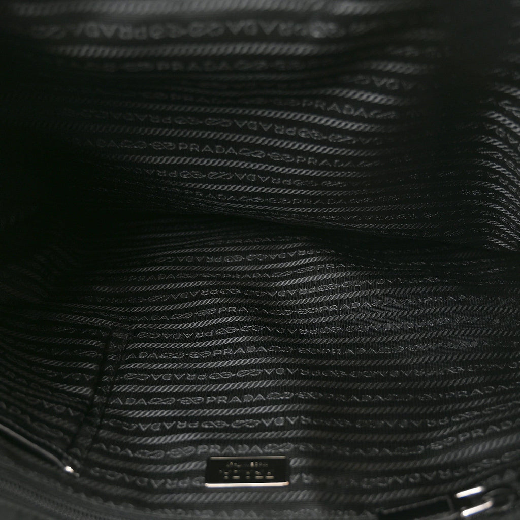 Prada Tessuto Nylon Soft Calfskin Tote Black