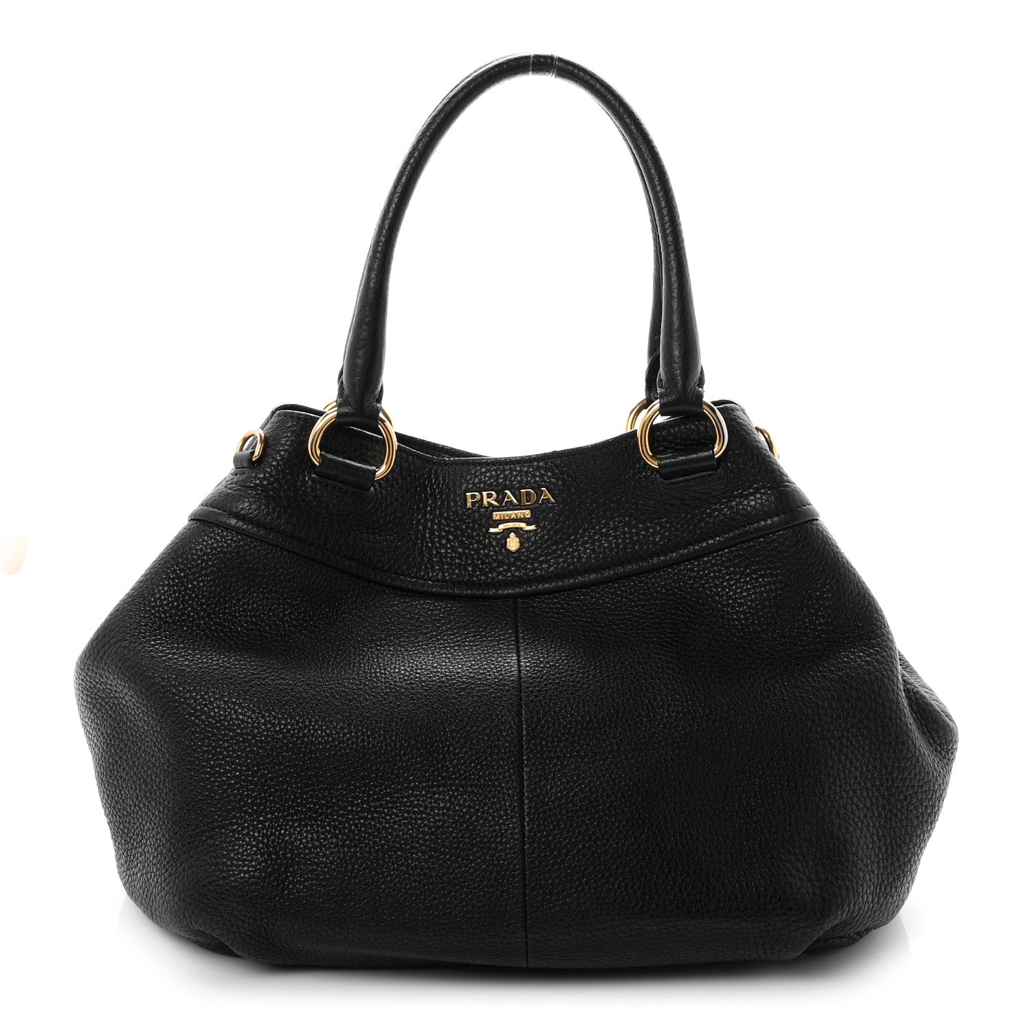 Prada Vitello Daino Tote Black