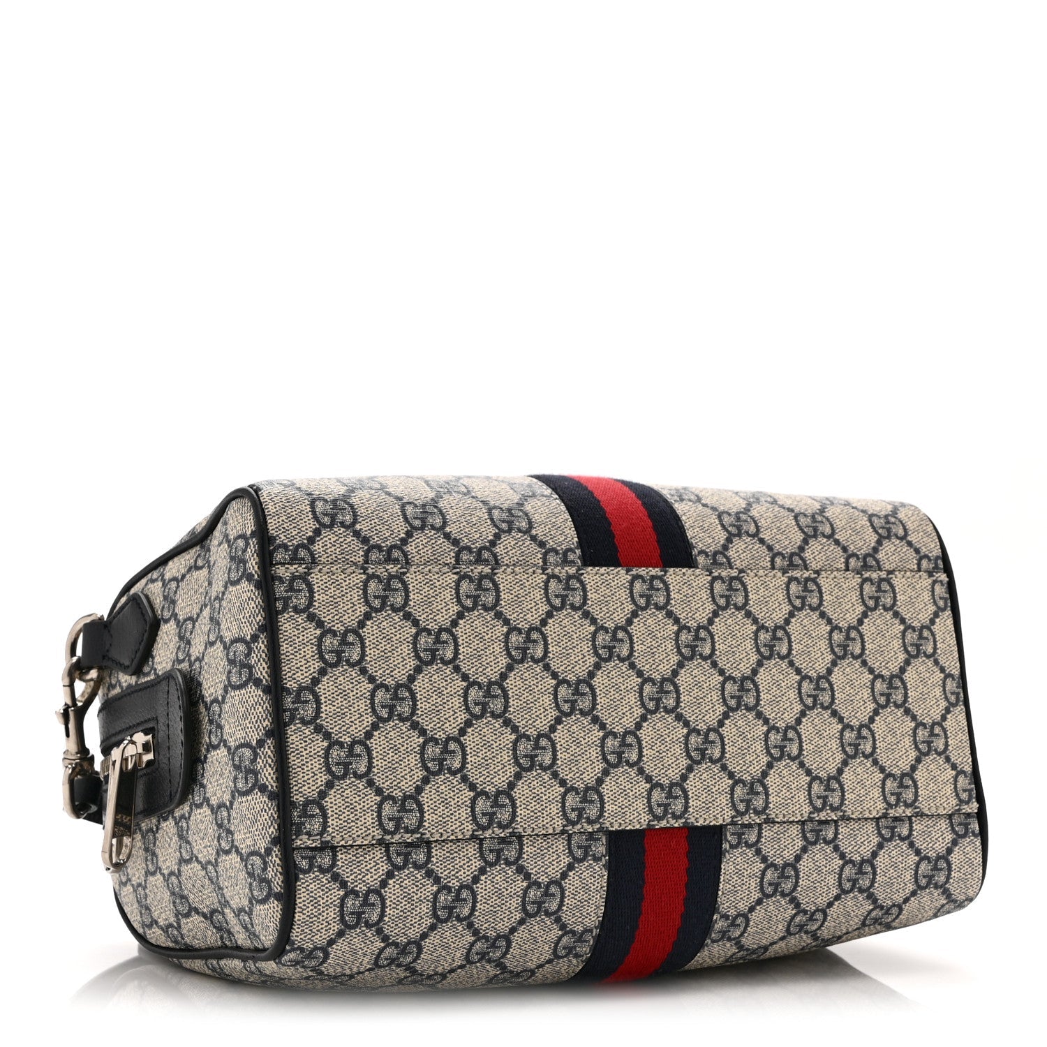 Gucci GG Supreme Monogram Web Small Ophidia Top Handle Bag Beige Blue