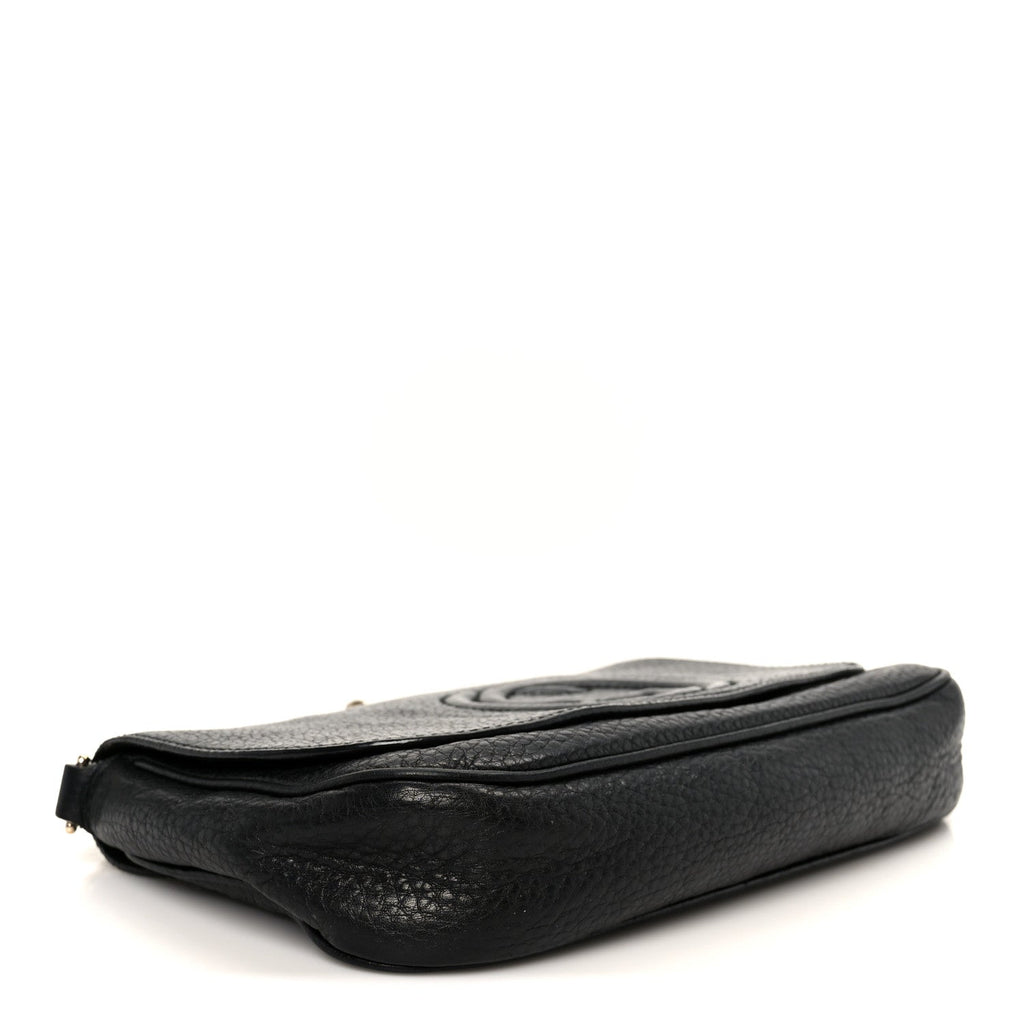 Gucci Pebbled Calfskin Medium Soho Flap Crossbody Black