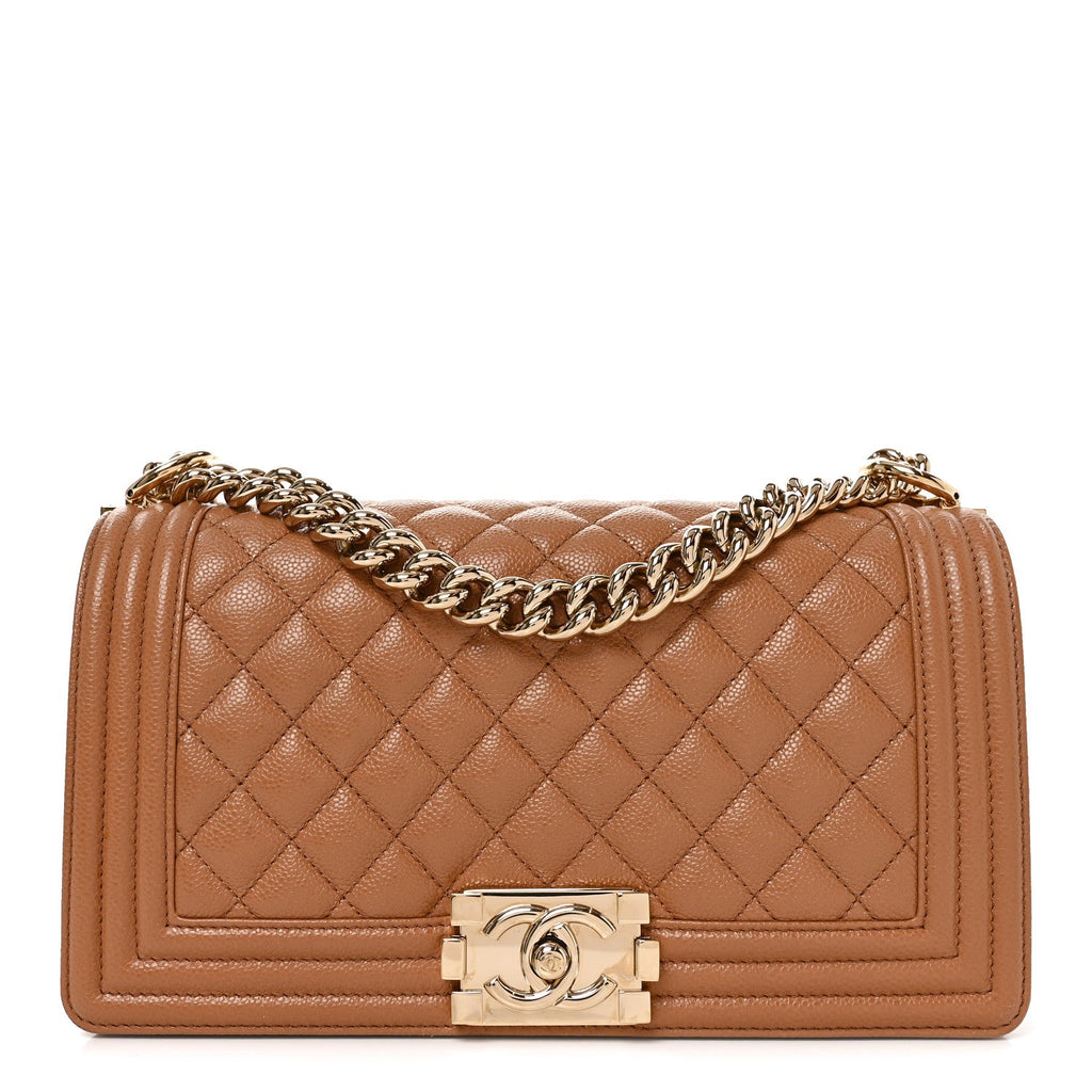 Chanel Caviar Quilted Medium Boy Flap Brown