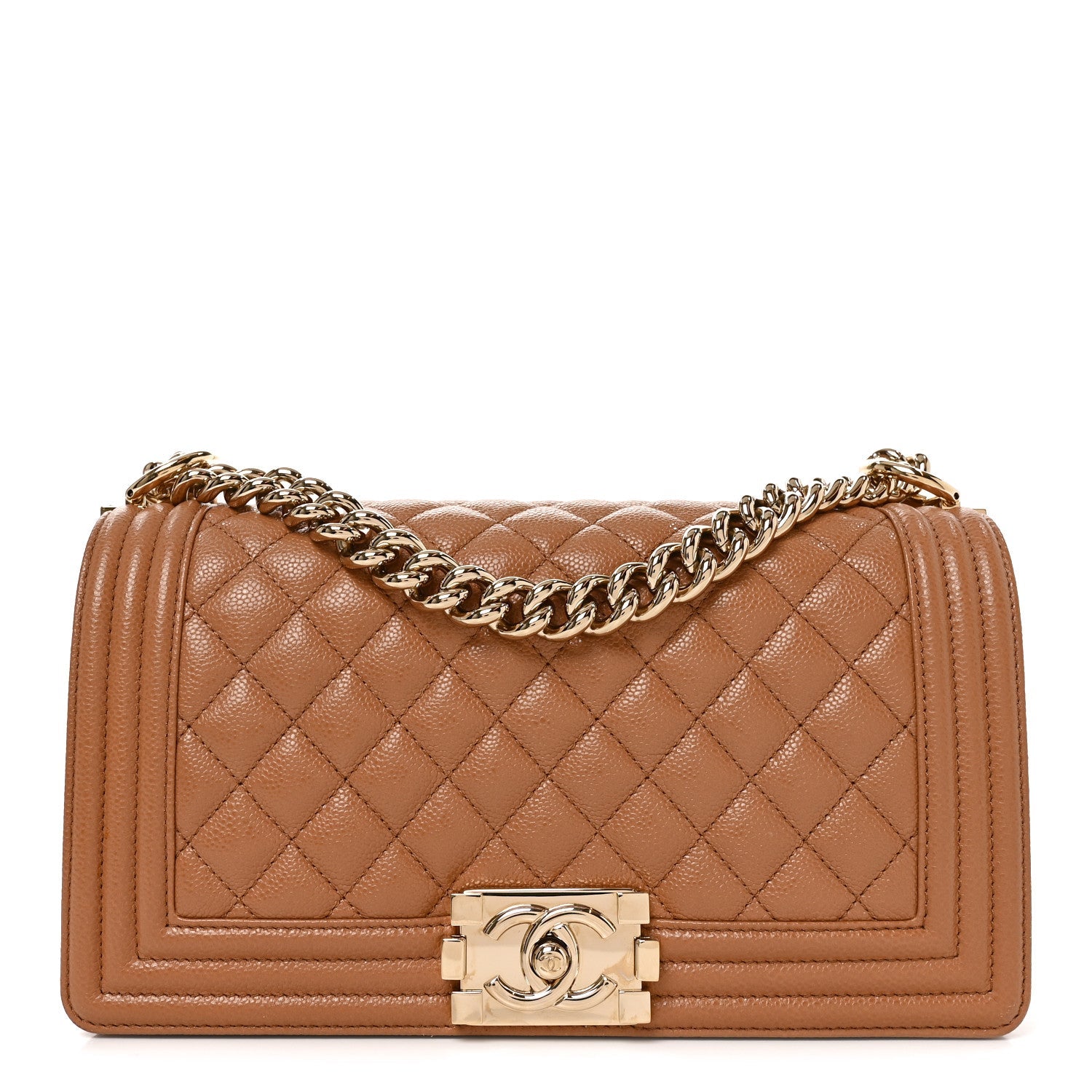 Chanel Caviar Quilted Medium Boy Flap Brown