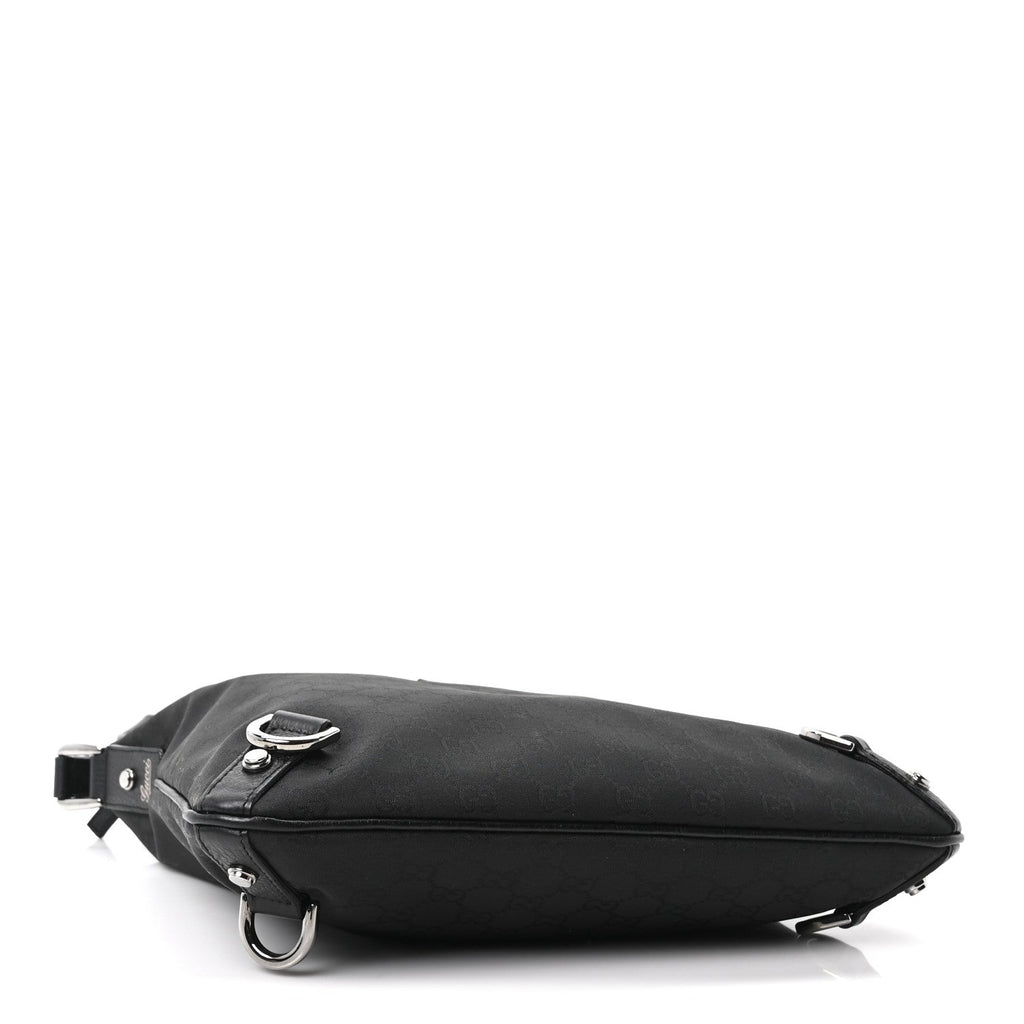 Gucci Nylon Monogram Abbey Messenger Bag Black