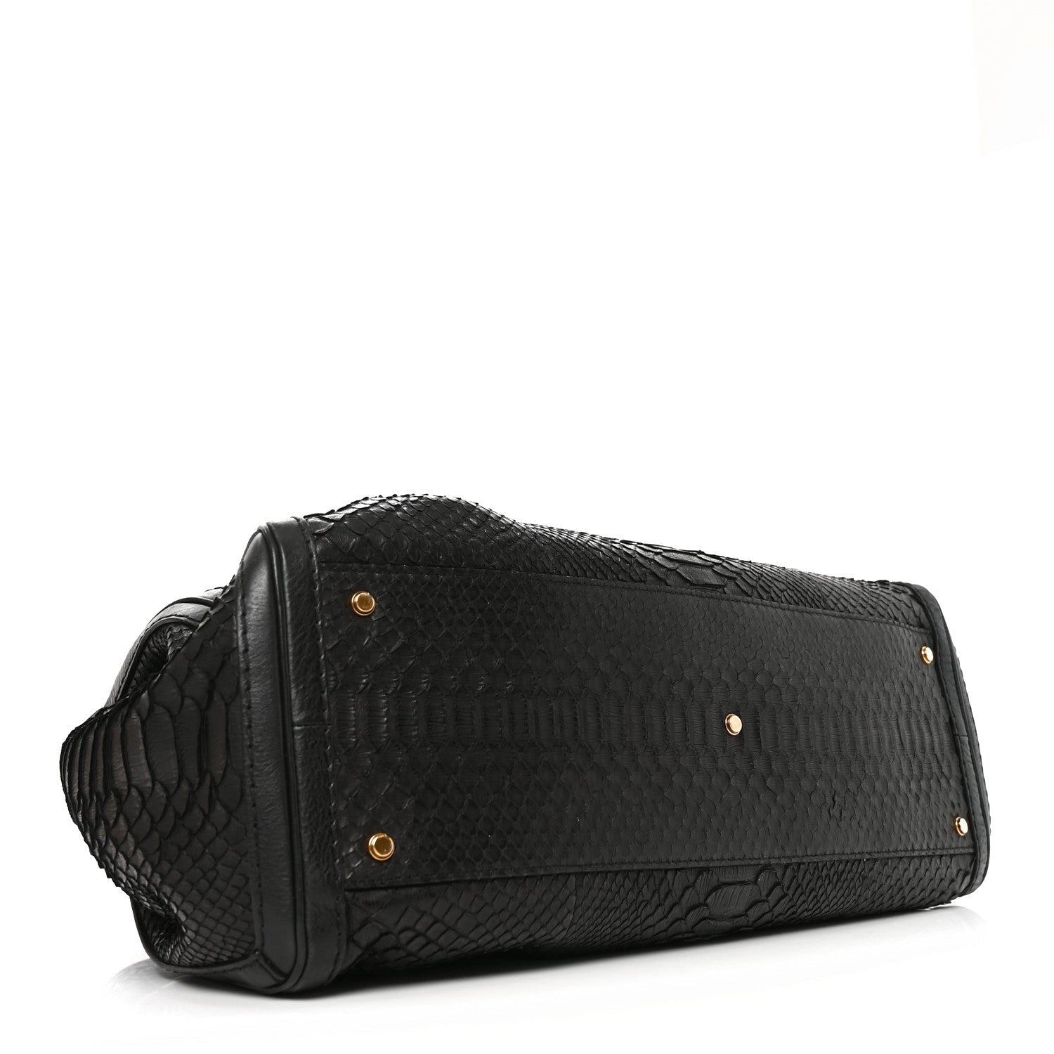 Gucci Snakeskin Large GG Running Tote Black