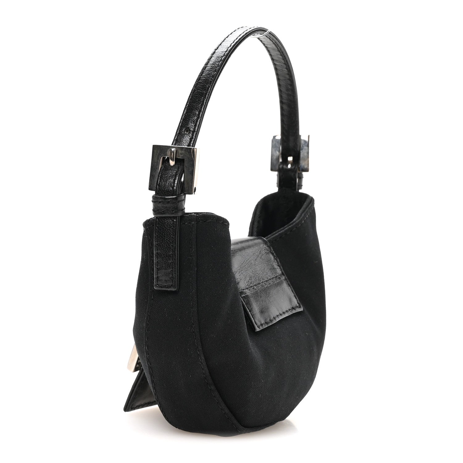 Fendi Neoprene Mini Half Moon Baguette Black