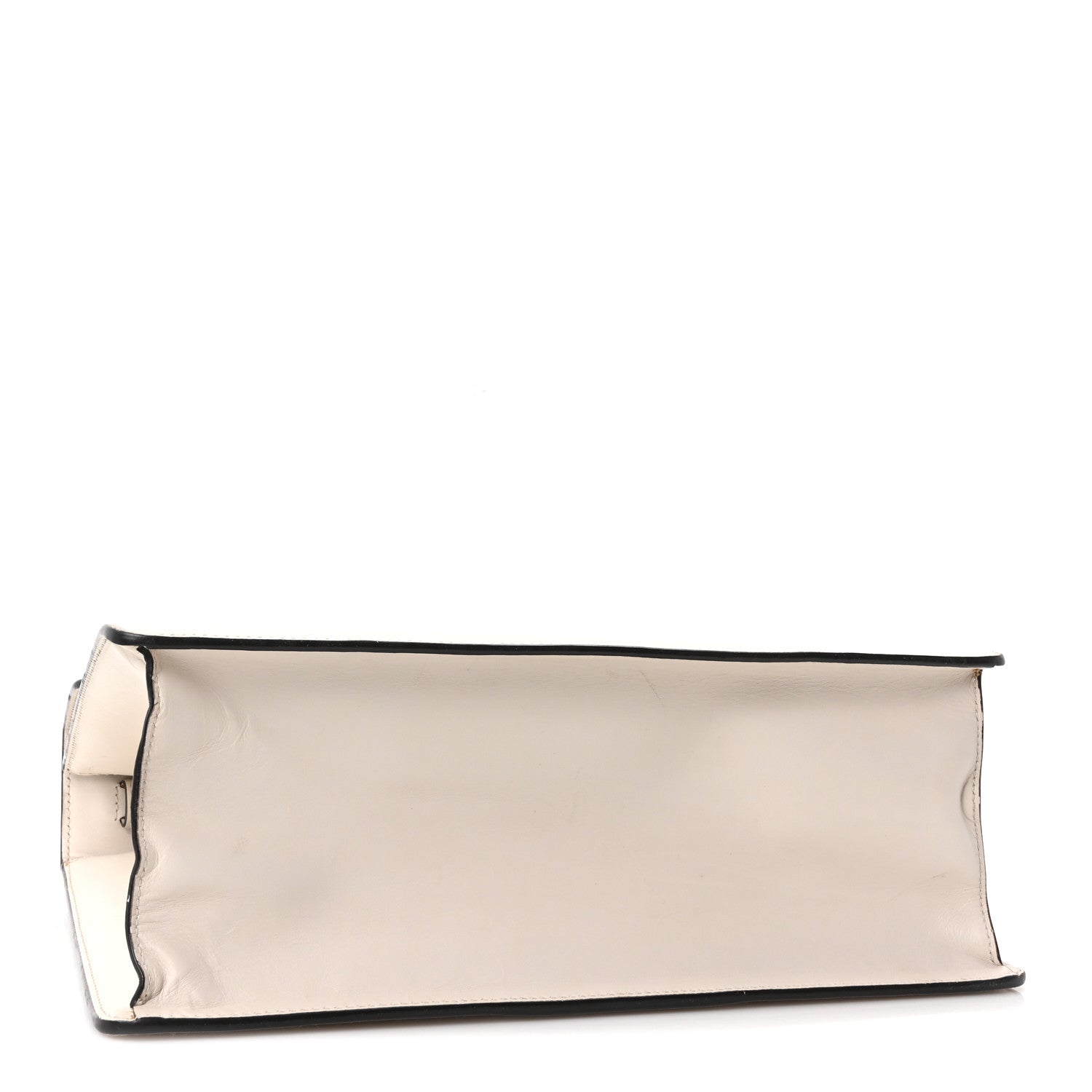 Gucci Calfskin Web Medium Sylvie Top Handle Bag White