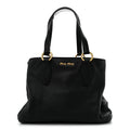 Miu Miu Vitello Daino Caribu Tote Black