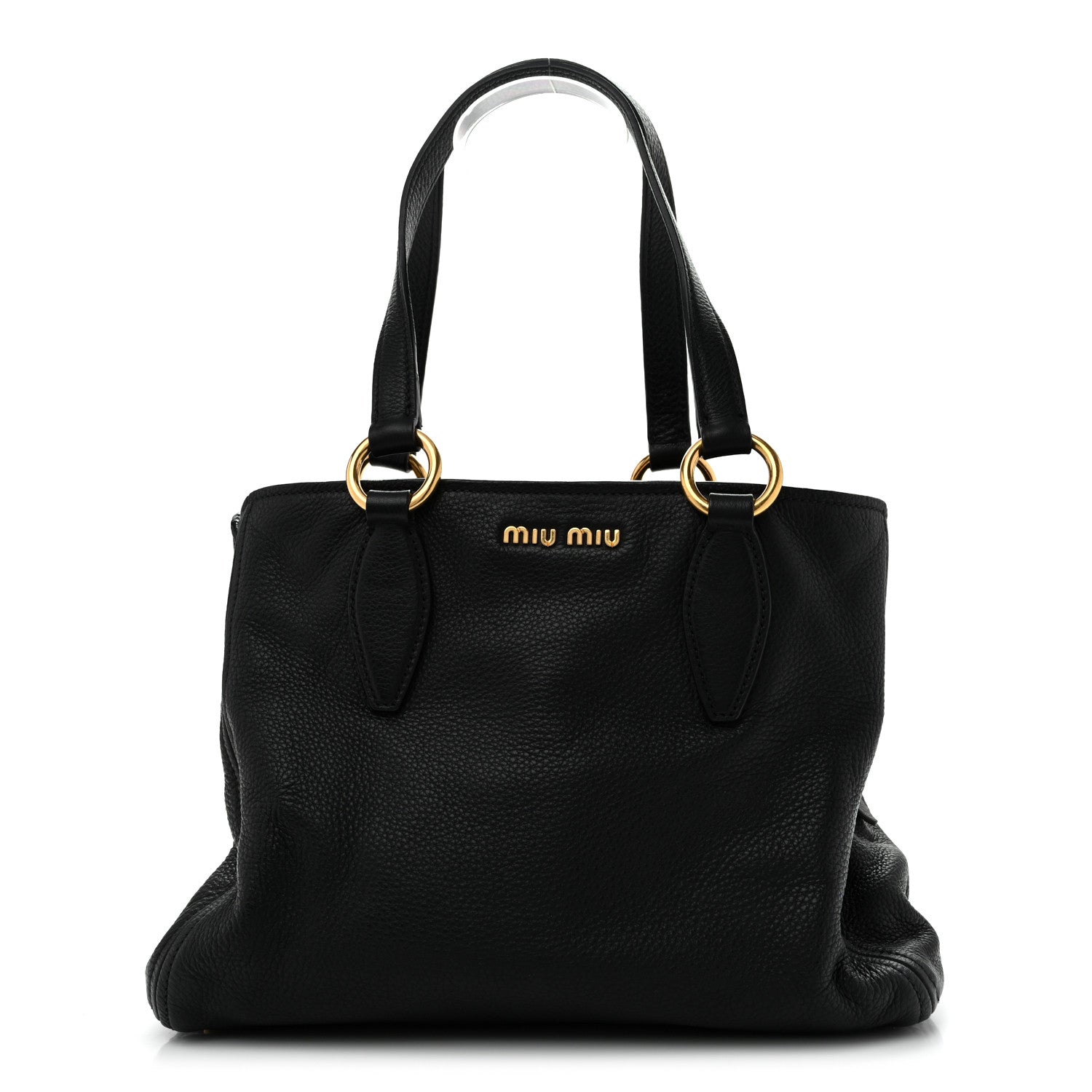 Miu Miu Vitello Daino Caribu Tote Black