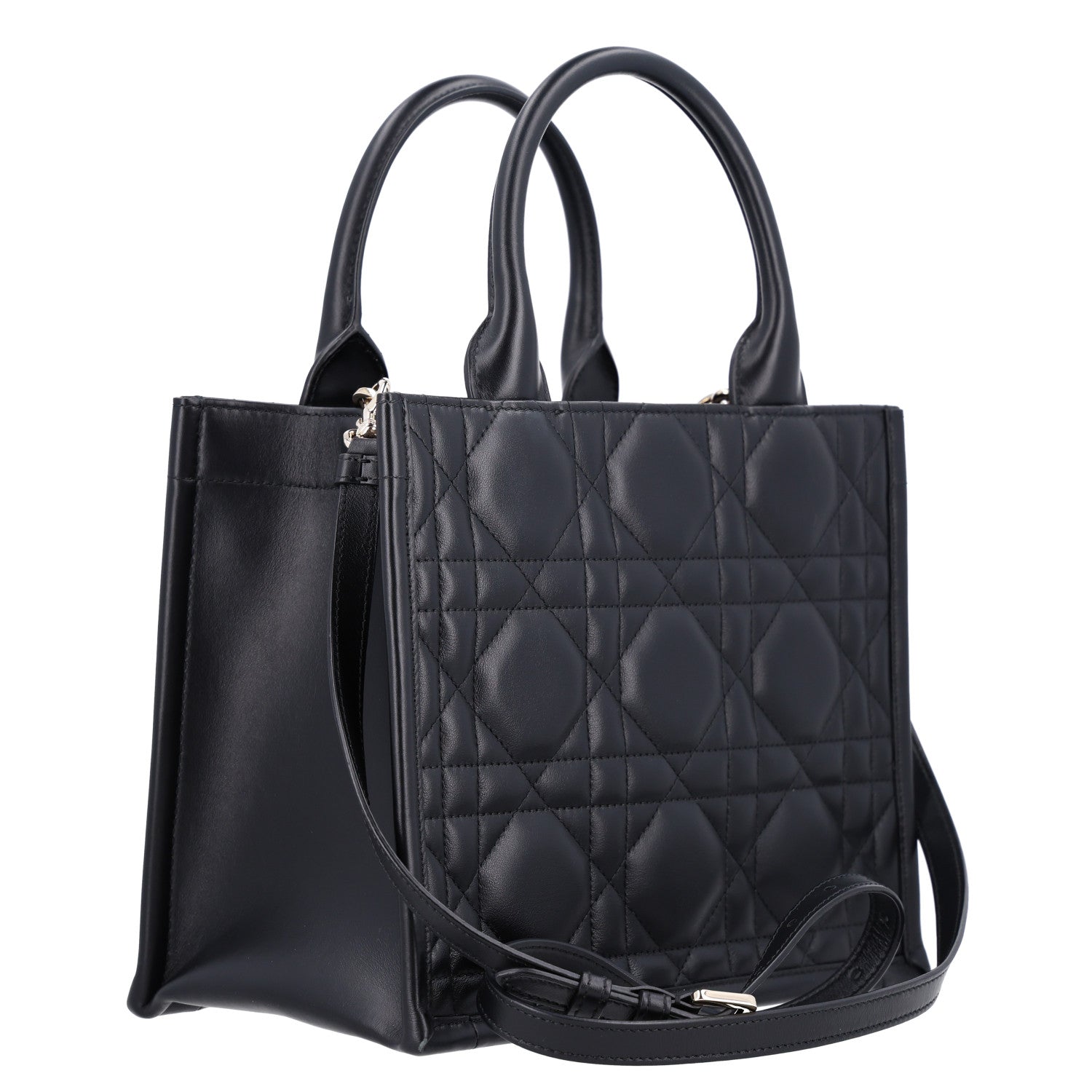 Dior Calfskin Macro Cannage Small Book Tote Black