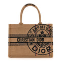 Dior Canvas Jute Embroidered Medium Book Tote Black Beige
