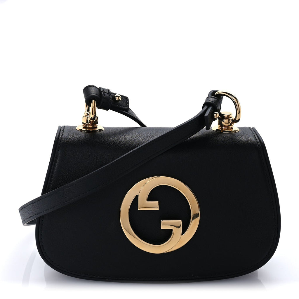 Gucci Roxy Calfskin Web Mini Blondie Shoulder Bag Black
