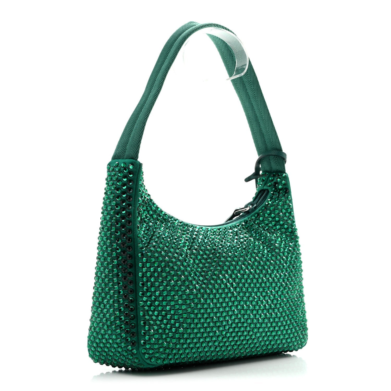 Prada Satin Crystal Mini Re-Edition 2000 Bag Mango