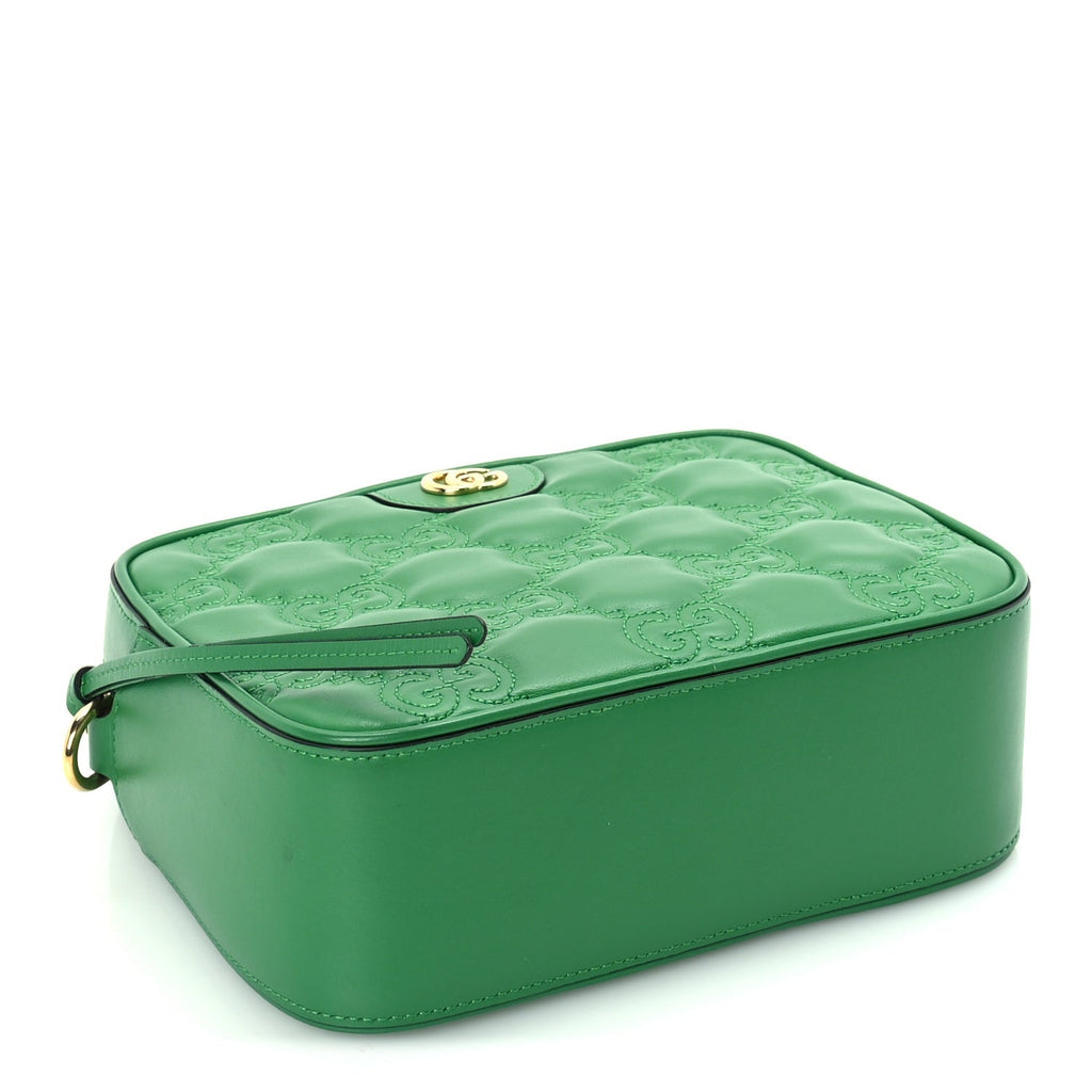 Gucci Calfskin GG Matelasse Shoulder Bag Spring Green
