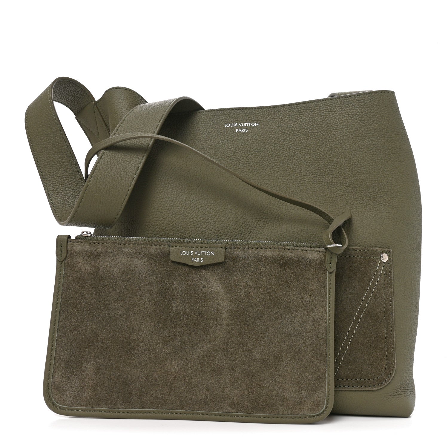 Louis Vuitton LV Touch Calfskin Reversible Verso Hobo H38 Khaki Green