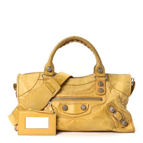 Balenciaga Agneau Giant 21 Silver Hardware Part Time Moutarde