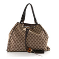 Gucci Monogram Peggy Braided Tote Dark Brown