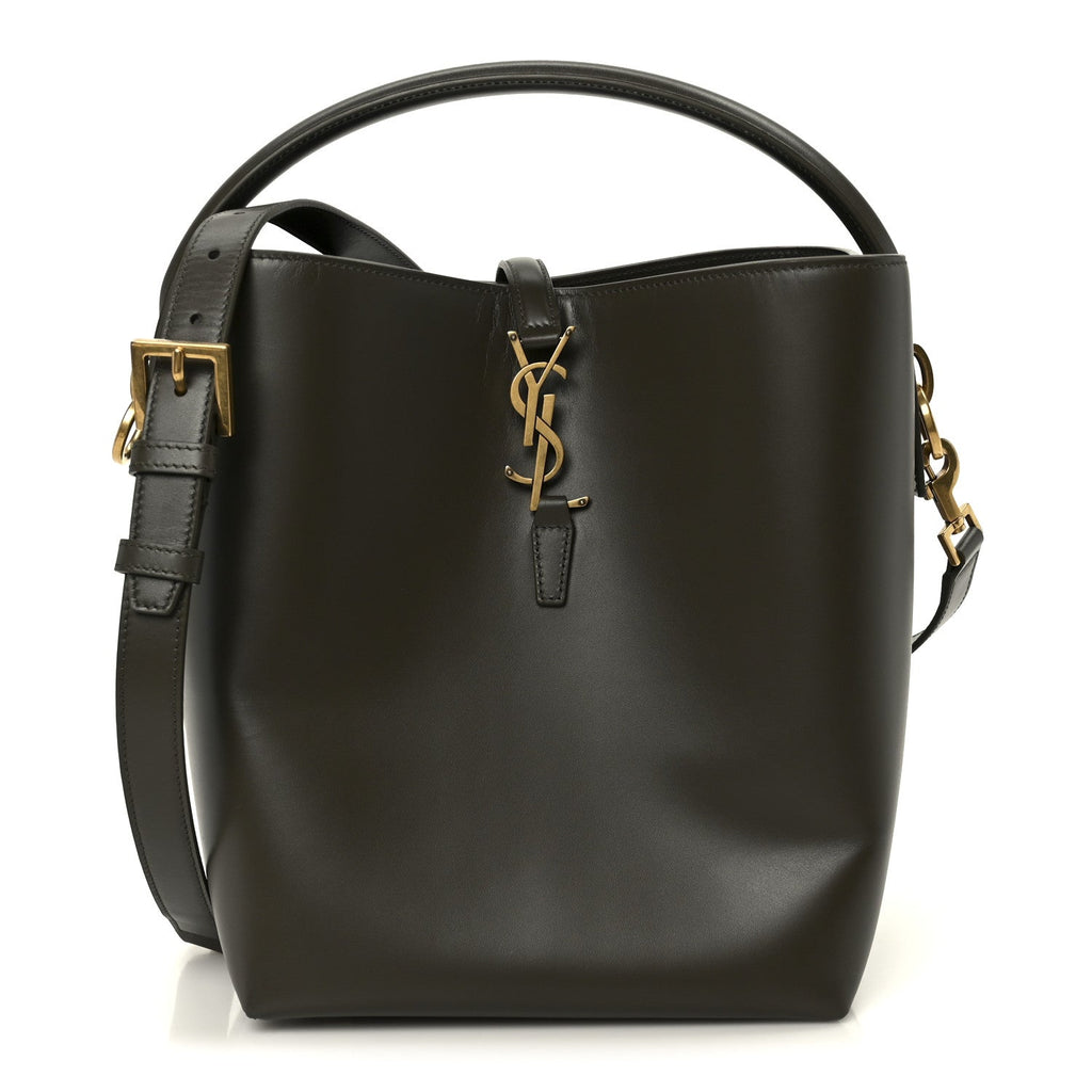 Saint Laurent Shiny Calfskin Le 37 Bucket Bag Deep Musk