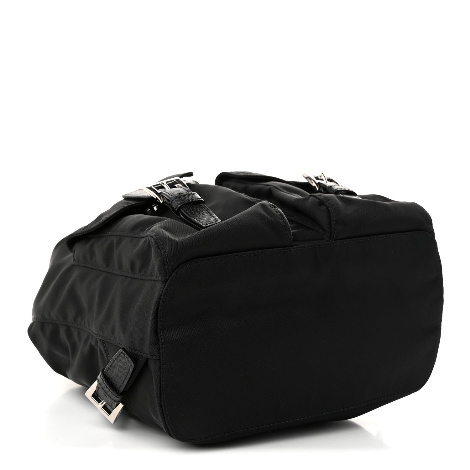 Prada Re-Nylon Vela Saffiano Small Backpack Black