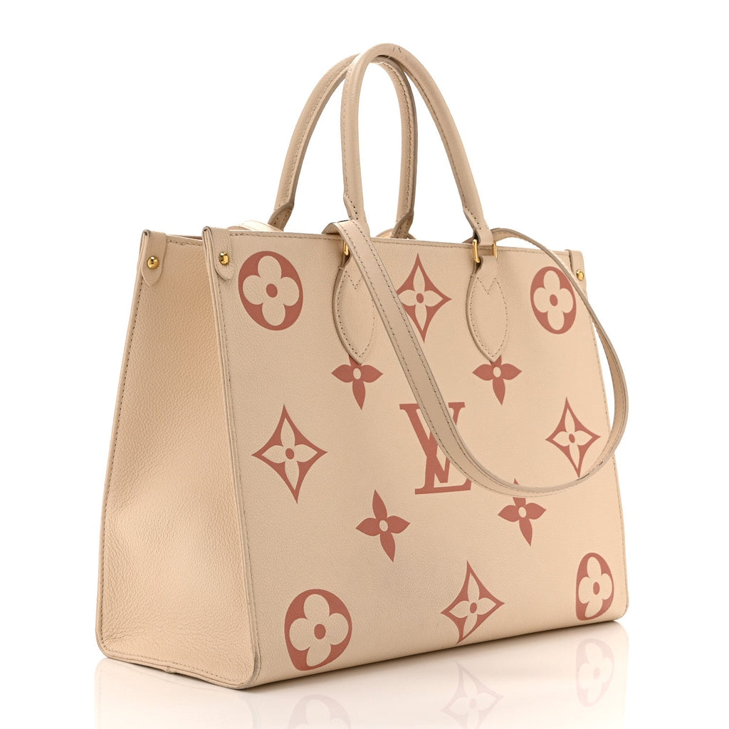 Louis Vuitton Empreinte Monogram Giant Onthego MM Creme Rose Trianon