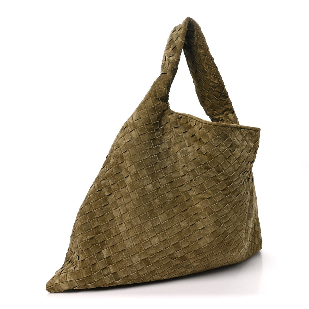 Bottega Veneta Suede Intrecciato Large Hop Mud