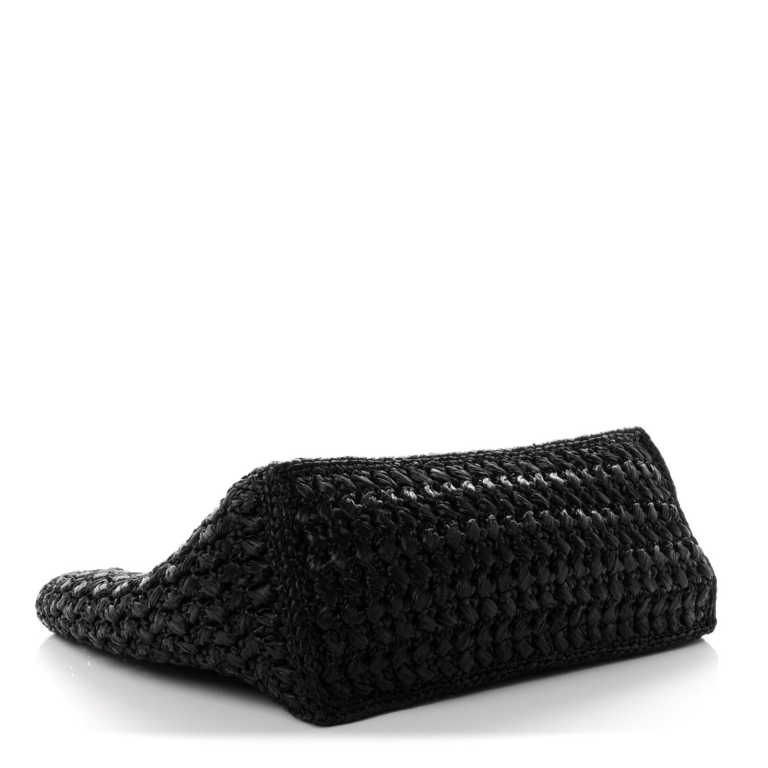 Chanel Raffia Effect Calfskin Coco Beach Shopping Tote Black