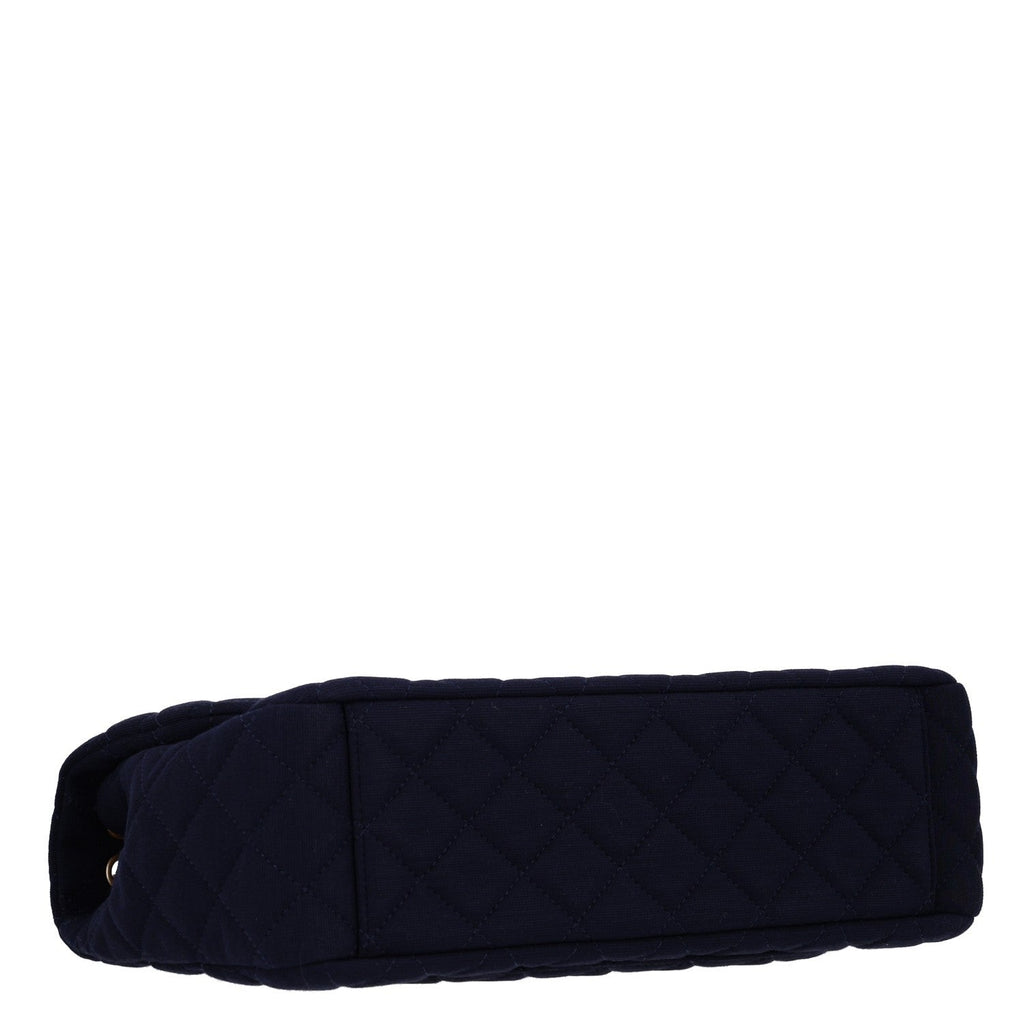 Chanel Jersey Quilted XL Jumbo Flap Navy