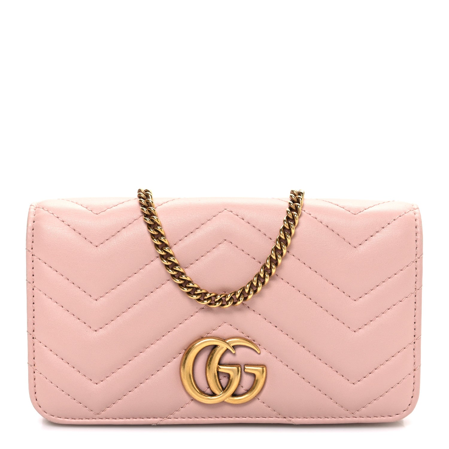Gucci Calfskin Matelasse GG Marmont Mini Bag Perfect Pink