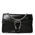 Gucci Crinkled Patent Mini Dionysus Shoulder Bag Black