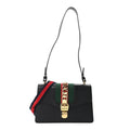 Gucci Calfskin Small Sylvie Shoulder Bag Black