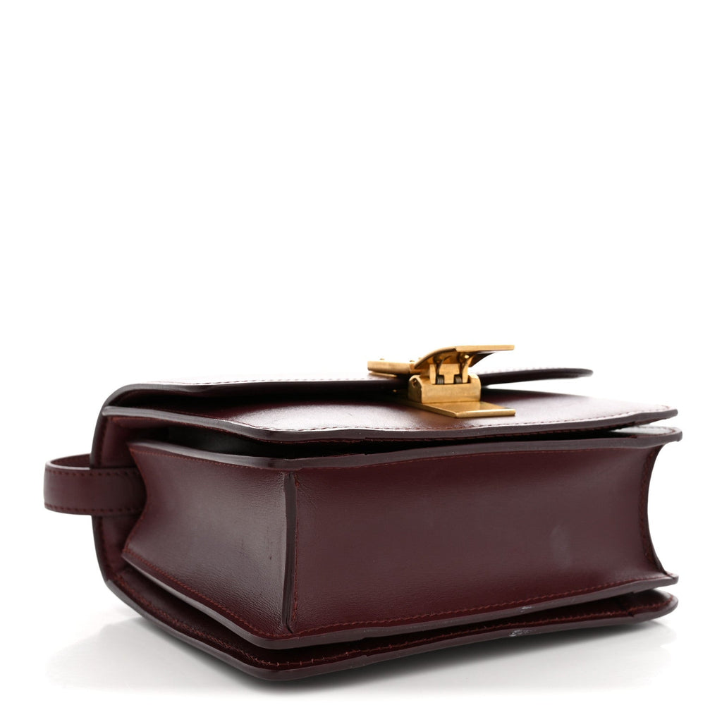 Celine Box Calfskin Small Classic Box Flap Bag Burgundy