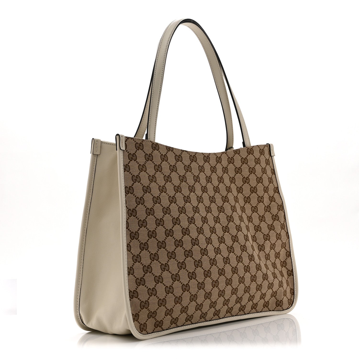 Gucci Monogram New Sakai Calfskin Lux Horsebit 1955 Tote Beige Ebony Mystic White