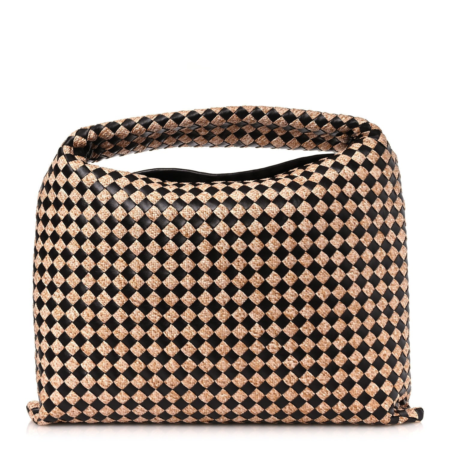 Bottega Veneta Nappa Raffia Intrecciato Large Hop Fondant Natural