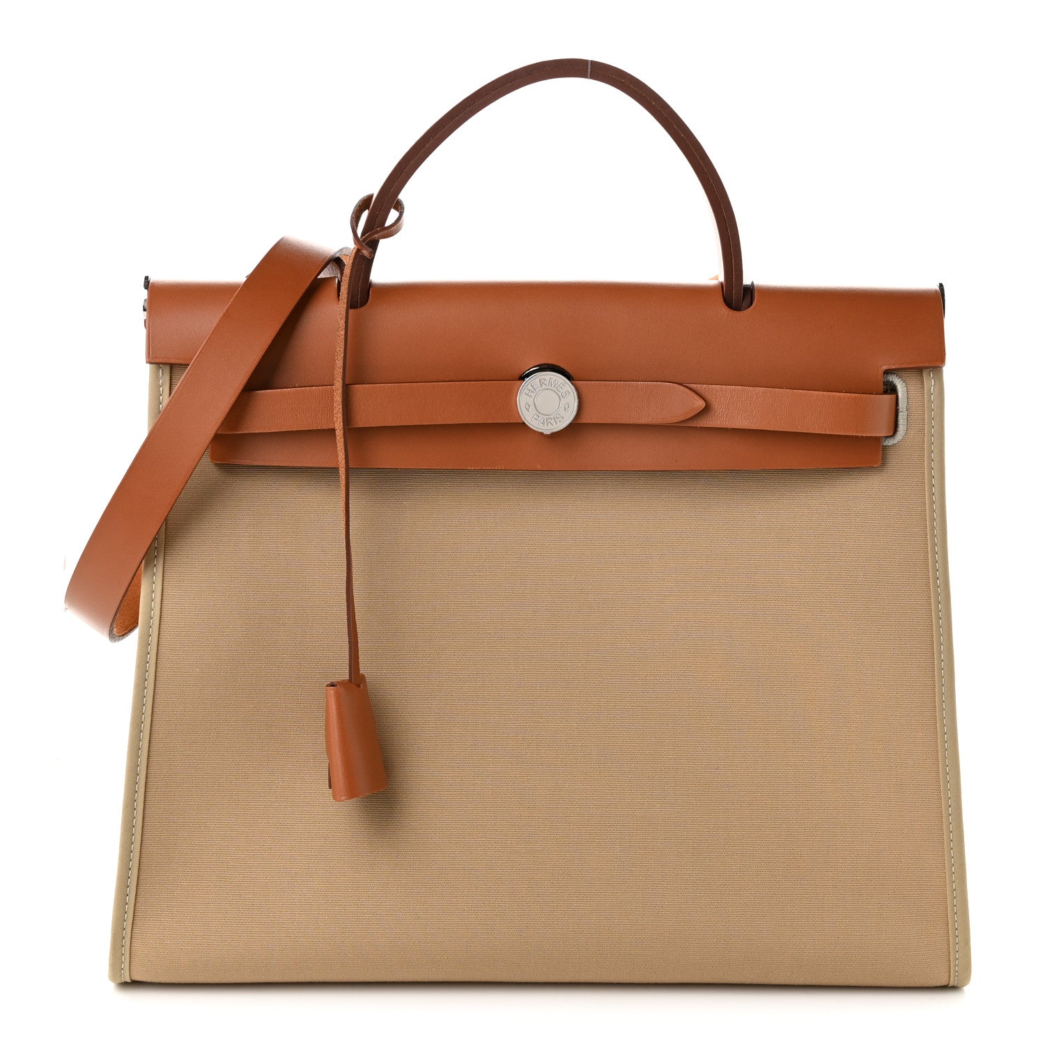 Hermès Vache Hunter Toile Officier Herbag Zip PM 31 Trench Fauve