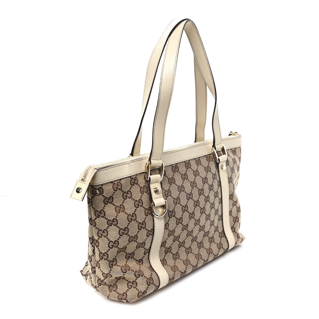 Gucci Monogram Medium Abbey Tote Off White