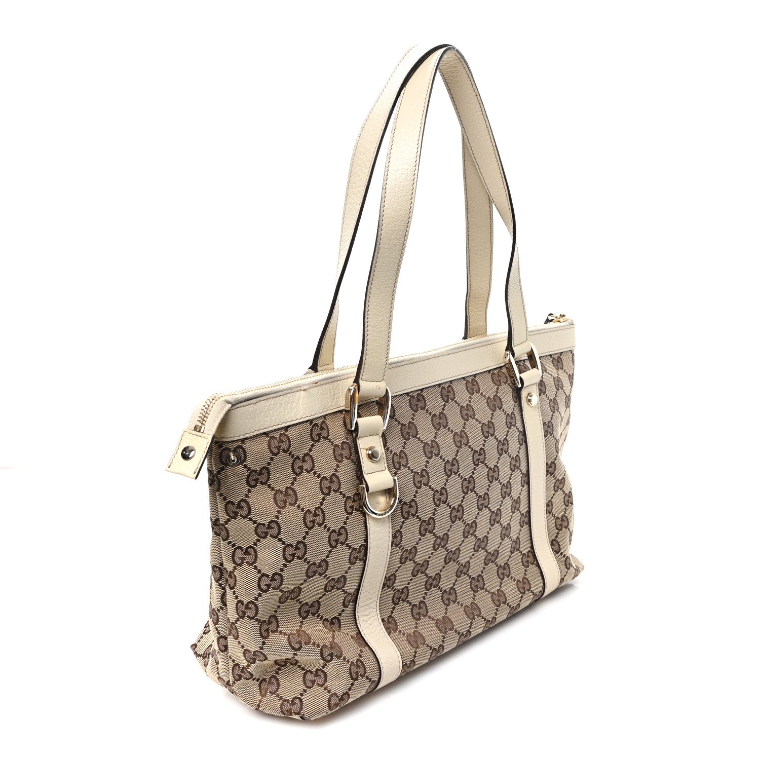 Gucci Monogram Medium Abbey Tote Off White