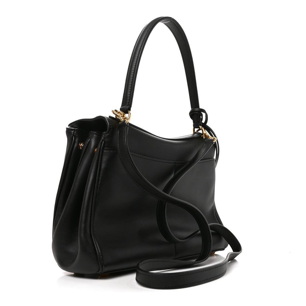 Balenciaga Natural Smooth Calfskin Medium Rodeo Top Handle Handbag Black