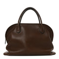 The Row Polished Saddle Calfskin Agnes 12 Deep Brown
