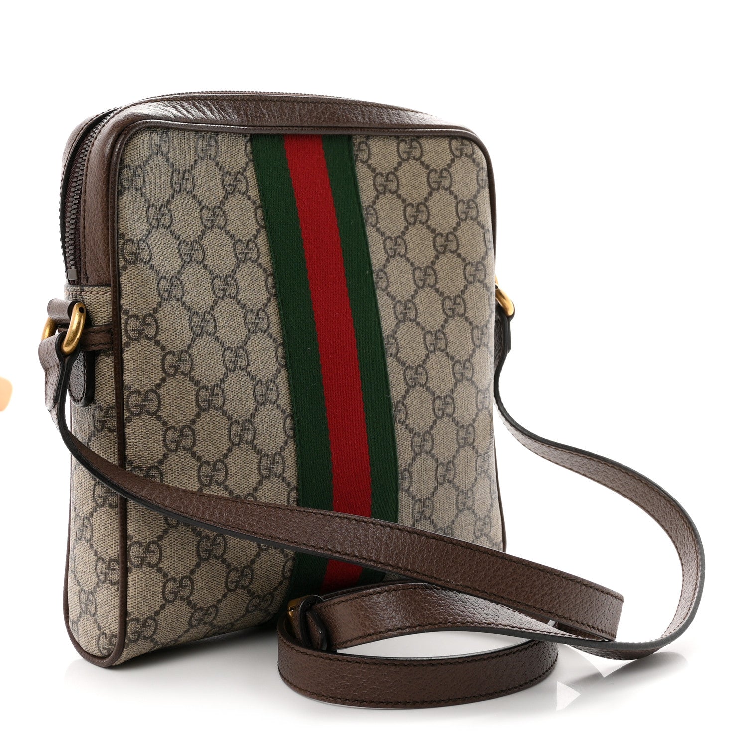 Gucci GG Supreme Monogram Web Small Ophidia Messenger Bag Brown