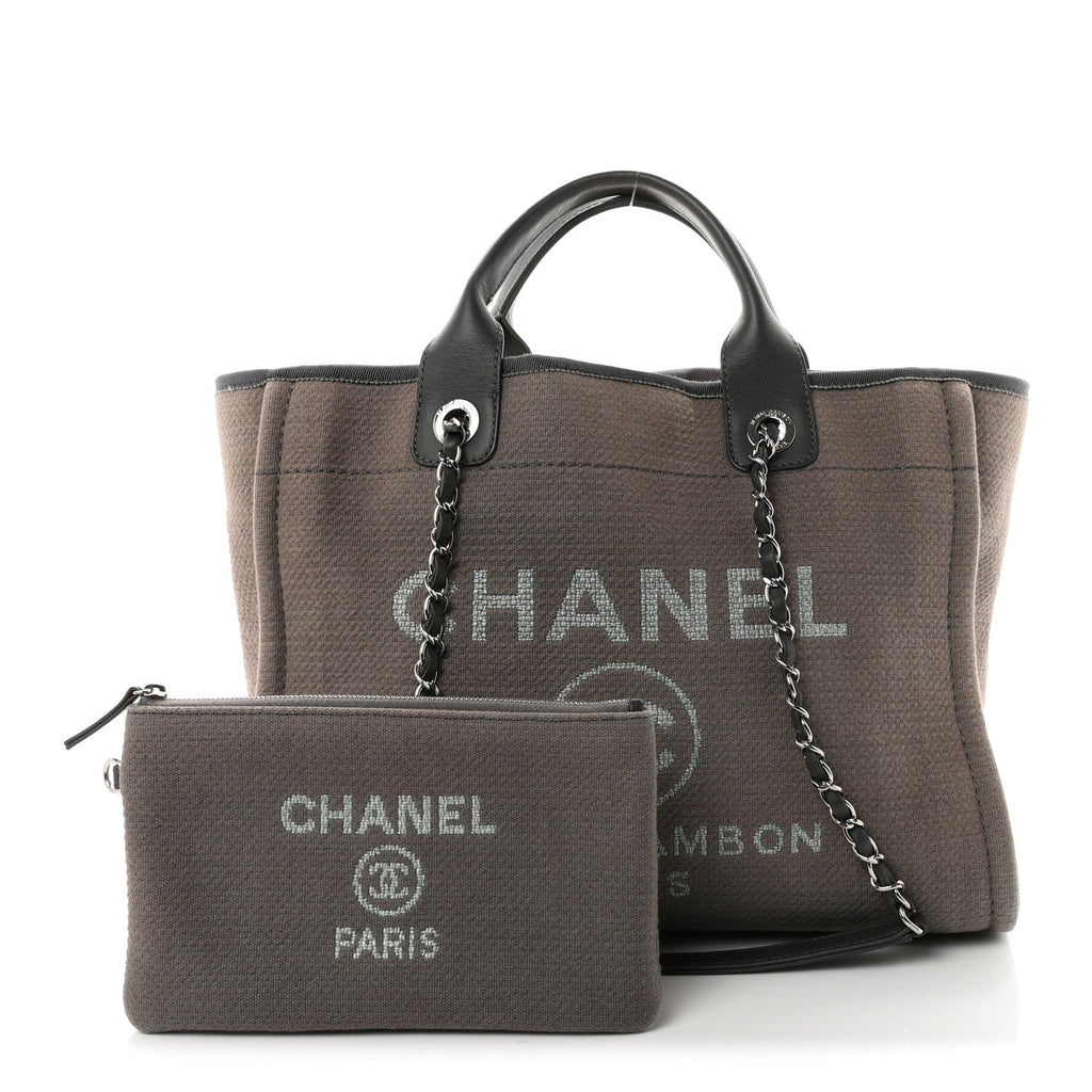 Chanel Mixed Fibers Small Deauville Tote Grey