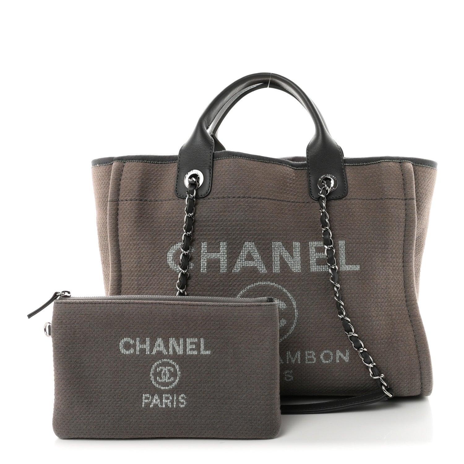 Chanel Mixed Fibers Small Deauville Tote Grey