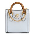 Gucci Textured Dollar Calfskin Super Mini Diana Tote Bag Pale Blue