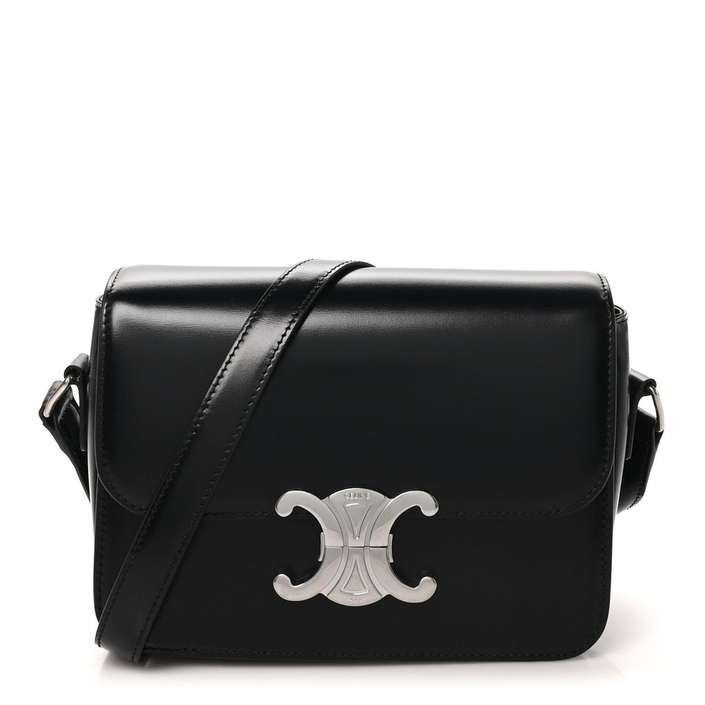 Celine Shiny Calfskin Teen Triomphe Black